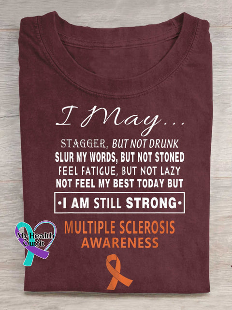 Ms Awareness Multiple Sclerosis Warrior Multiple Sclerosis Orange Ribbon T-shirt Red / S