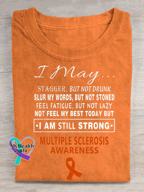 Ms Awareness Multiple Sclerosis Warrior Multiple Sclerosis Orange Ribbon T-shirt Orange / S
