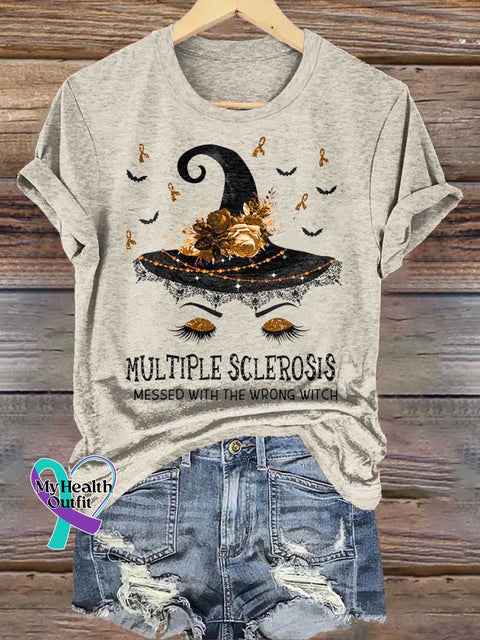 Ms Awareness Multiple Sclerosis Warrior Multiple Sclerosis Orange Ribbon T shirt Sand / S