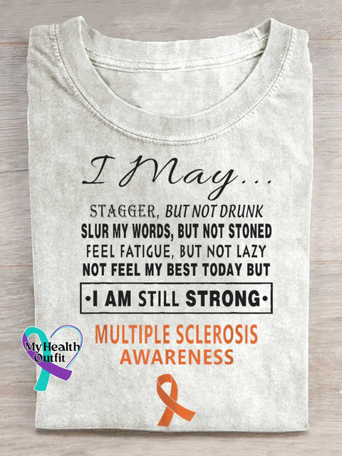 Ms Awareness Multiple Sclerosis Warrior Multiple Sclerosis Orange Ribbon T-shirt White / S