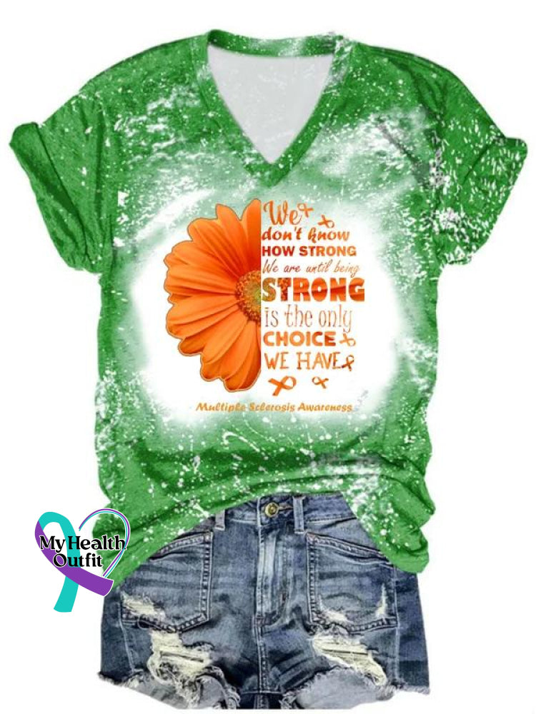 Multiple Sclerosis Awareness Art Casual T-Shirt Green / S