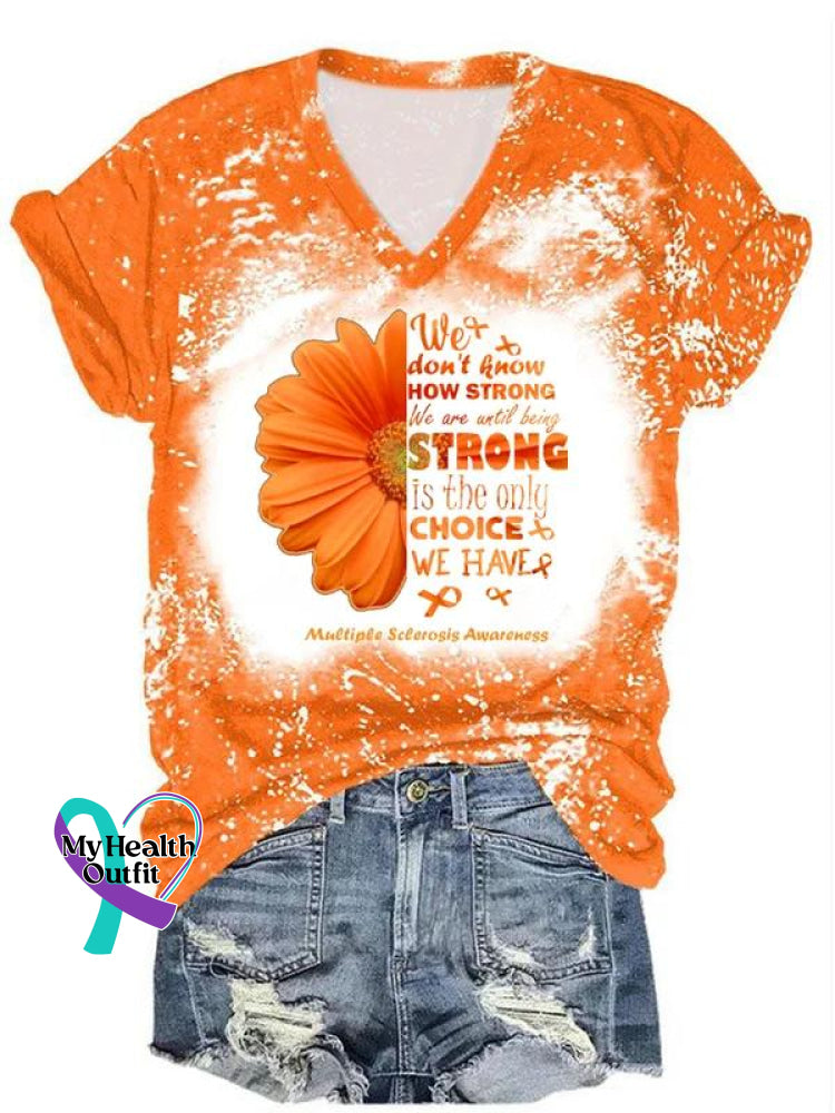 Multiple Sclerosis Awareness Art Casual T-Shirt Orange / S