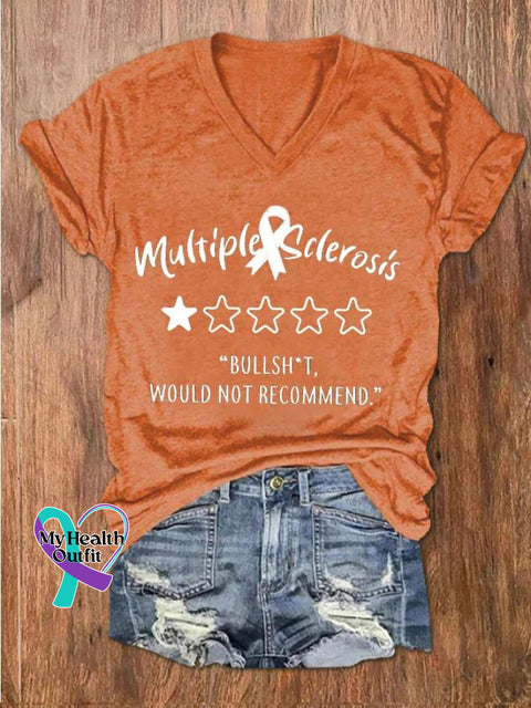 Multiple Sclerosis Awareness Art Casual T-Shirt Orange / S
