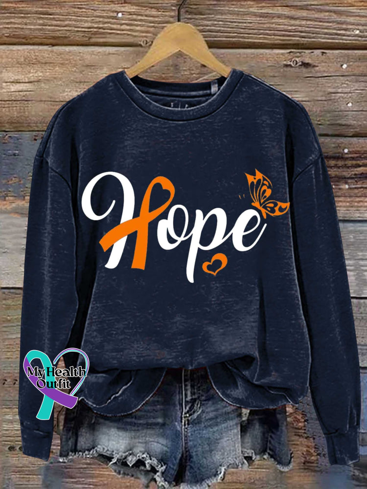 Multiple Sclerosis Awareness Hope Print Casual Sweatshirt