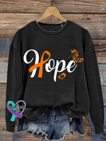 Multiple Sclerosis Awareness Hope Print Casual Sweatshirt Blue / S