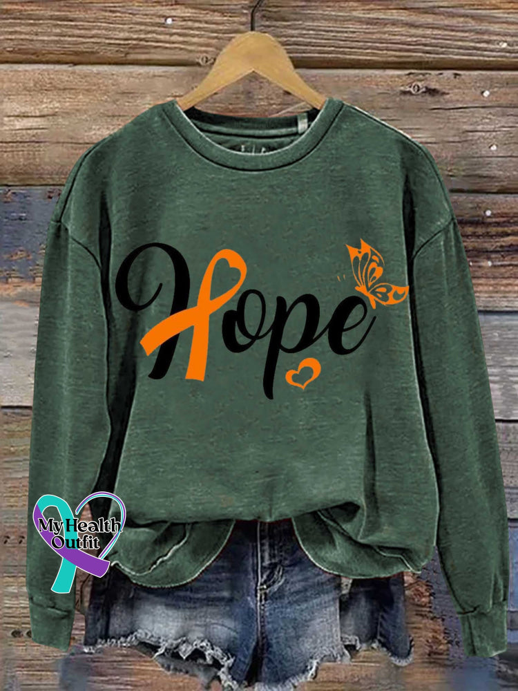Multiple Sclerosis Awareness Hope Print Casual Sweatshirt Green / S