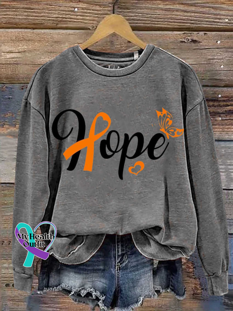 Multiple Sclerosis Awareness Hope Print Casual Sweatshirt Grey / S