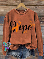 Multiple Sclerosis Awareness Hope Print Casual Sweatshirt Orange / S