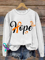 Multiple Sclerosis Awareness Hope Print Casual Sweatshirt White / S