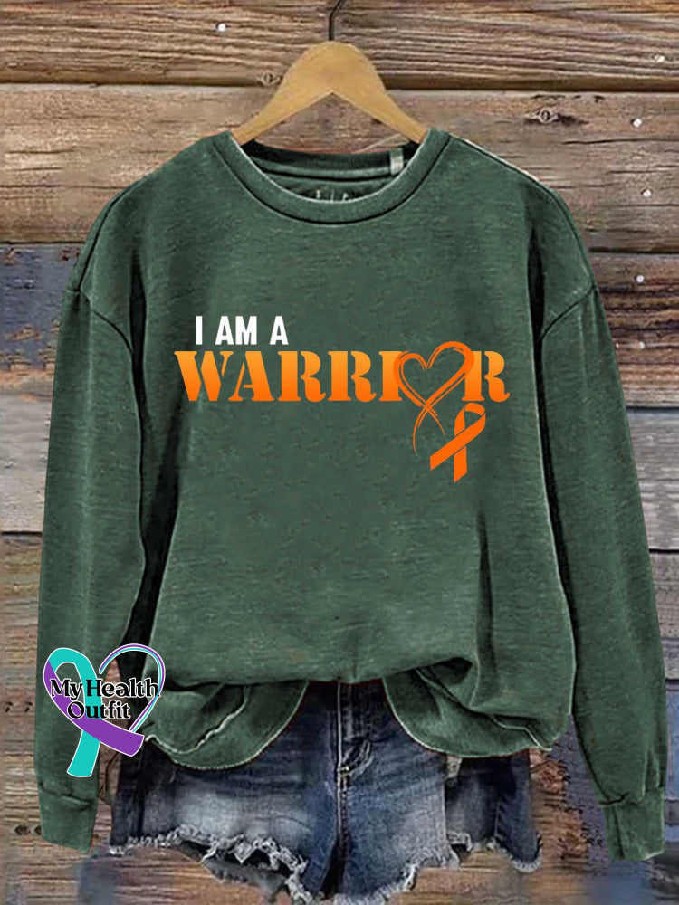 Multiple Sclerosis Awareness I Am A Warrior Print Casual Sweatshirt Green / S