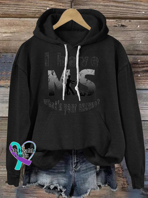 Multiple Sclerosis Awareness Prints Casual Hoodie Black / S