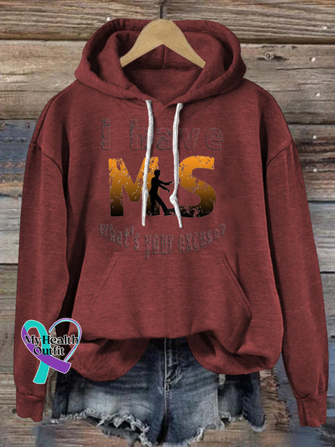 Multiple Sclerosis Awareness Prints Casual Hoodie Brown / S