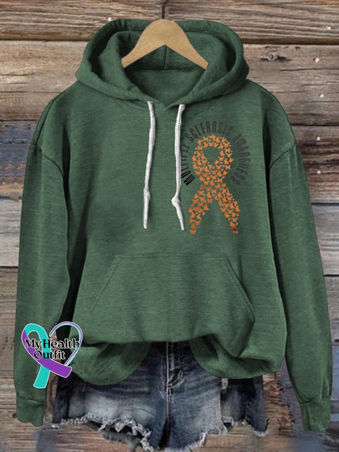 Multiple Sclerosis Awareness Prints Casual Hoodie Green / S
