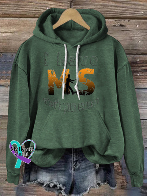 Multiple Sclerosis Awareness Prints Casual Hoodie Green / S