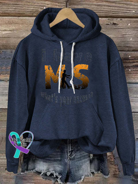 Multiple Sclerosis Awareness Prints Casual Hoodie NavyBlue / S