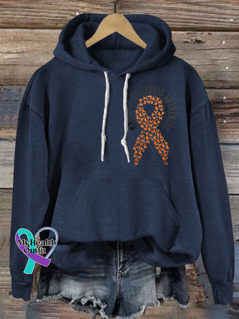 Multiple Sclerosis Awareness Prints Casual Hoodie NavyBlue / S