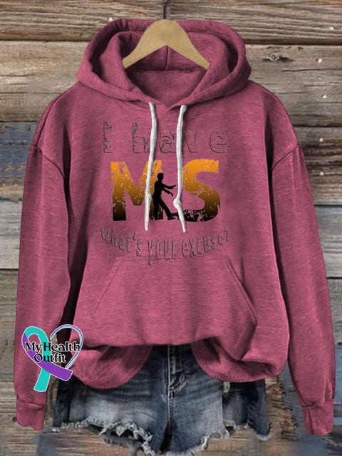 Multiple Sclerosis Awareness Prints Casual Hoodie RoseRed / S