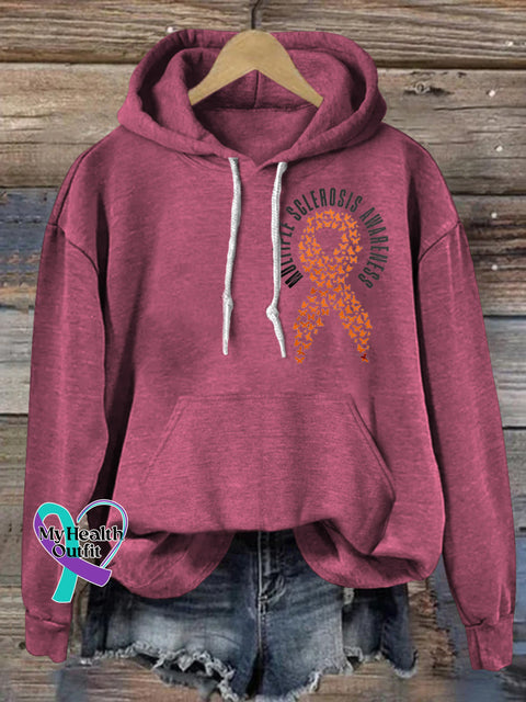 Multiple Sclerosis Awareness Prints Casual Hoodie RoseRed / S