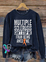 Multiple Sclerosis Can’t Stop Me From Being Awesome Print Casual Sweatshirt Blue / S