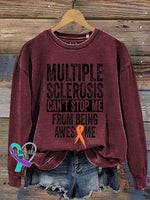 Multiple Sclerosis Can’t Stop Me From Being Awesome Print Casual Sweatshirt Red / S