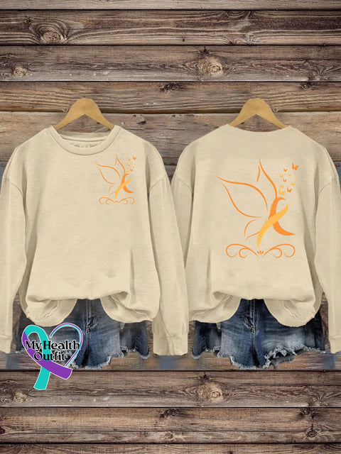 Multiple Sclerosis Printed Casual Crew Neck Sweatshirt Beige / S