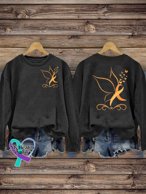 Multiple Sclerosis Printed Casual Crew Neck Sweatshirt Black / S