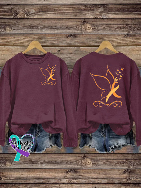 Multiple Sclerosis Printed Casual Crew Neck Sweatshirt Brown / S