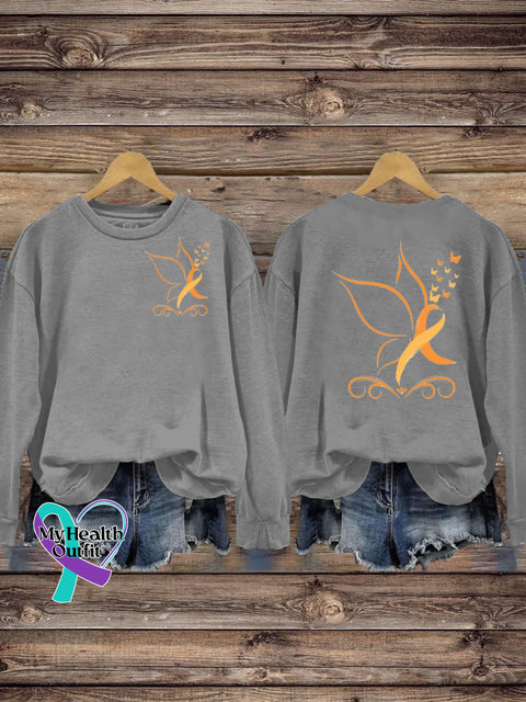 Multiple Sclerosis Printed Casual Crew Neck Sweatshirt Grey / S