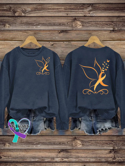 Multiple Sclerosis Printed Casual Crew Neck Sweatshirt NavyBlue / S