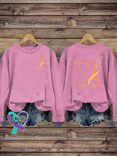 Multiple Sclerosis Printed Casual Crew Neck Sweatshirt Pink / S