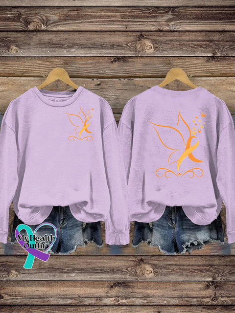 Multiple Sclerosis Printed Casual Crew Neck Sweatshirt Purple / S