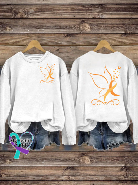 Multiple Sclerosis Printed Casual Crew Neck Sweatshirt White / S