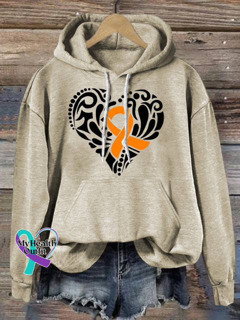 Multiple Sclerosis Printed Casual Hoodie Beige / S