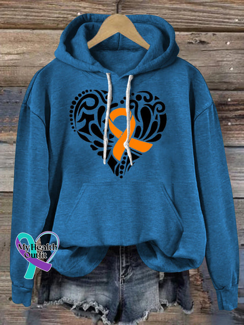 Multiple Sclerosis Printed Casual Hoodie Blue / S