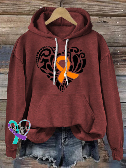 Multiple Sclerosis Printed Casual Hoodie Claret / S