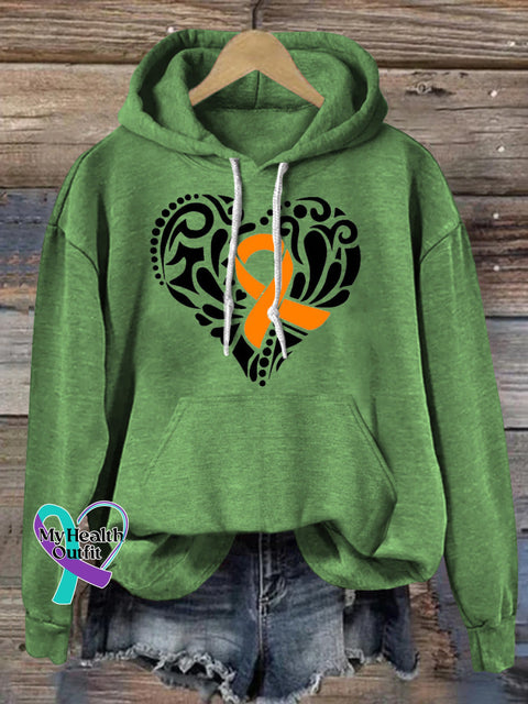 Multiple Sclerosis Printed Casual Hoodie Green / S