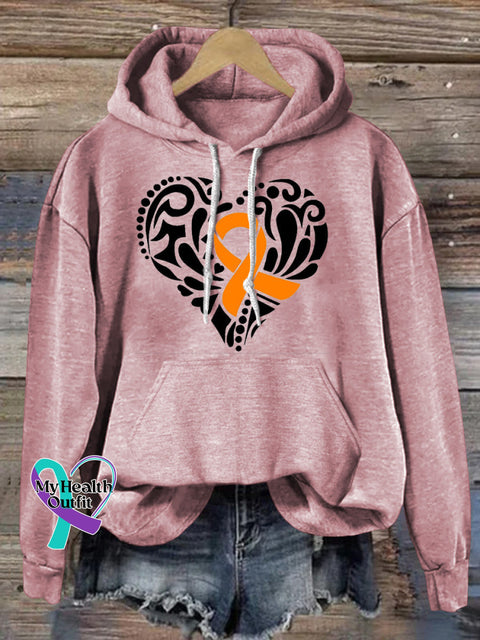 Multiple Sclerosis Printed Casual Hoodie Pink / S