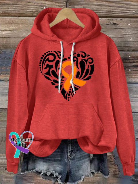 Multiple Sclerosis Printed Casual Hoodie Red / S