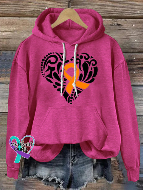Multiple Sclerosis Printed Casual Hoodie RoseRed / S