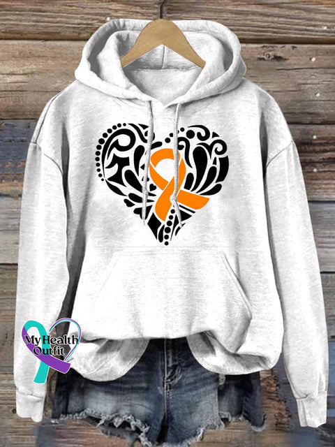 Multiple Sclerosis Printed Casual Hoodie White / S