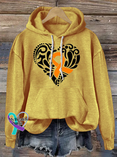 Multiple Sclerosis Printed Casual Hoodie Yellow / S