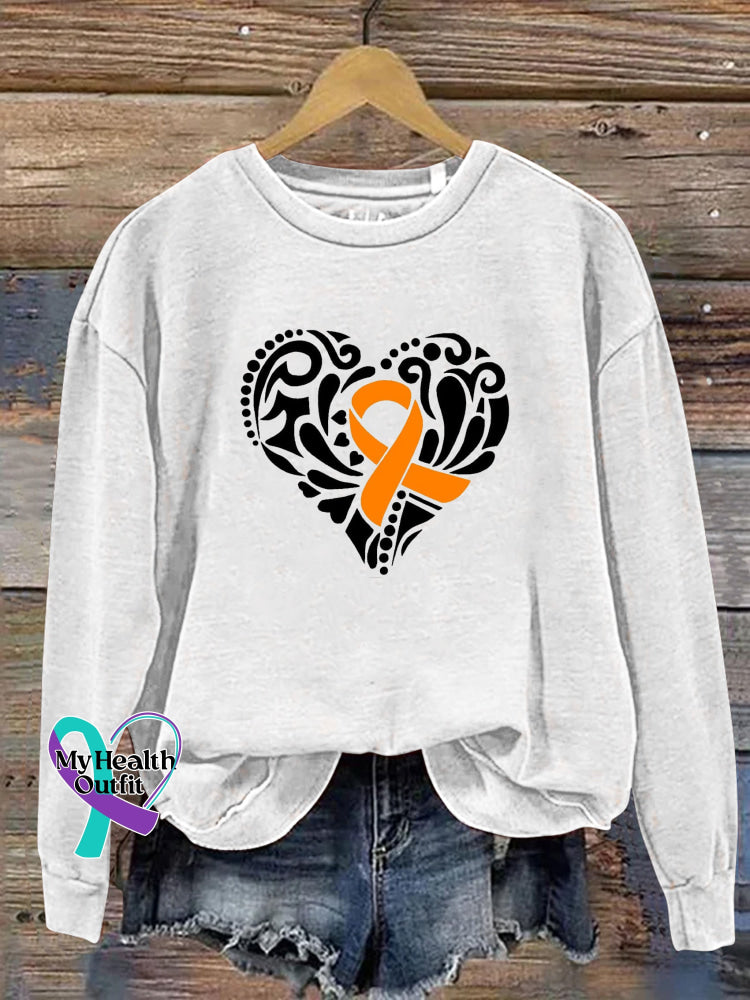 Multiple Sclerosis Printed V-Neck Casual Short Sleeve T-Shirt Sweatshirt-White / S