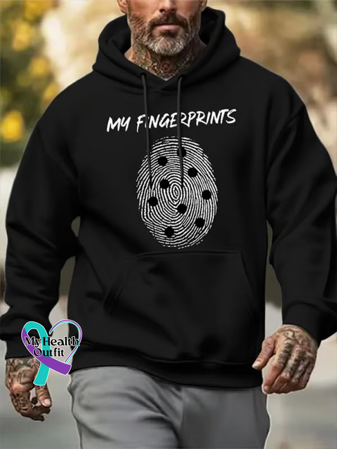 My Fingerprints Diabetes Awareness Cotton Casual Hoodie Sweatshirt Black / S