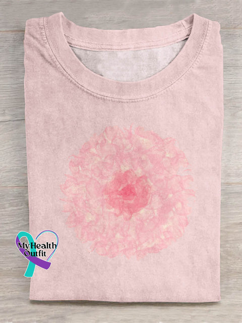 Nipple Breast Cancer Awareness Pattern Art Print Casual T shirt Pink / S