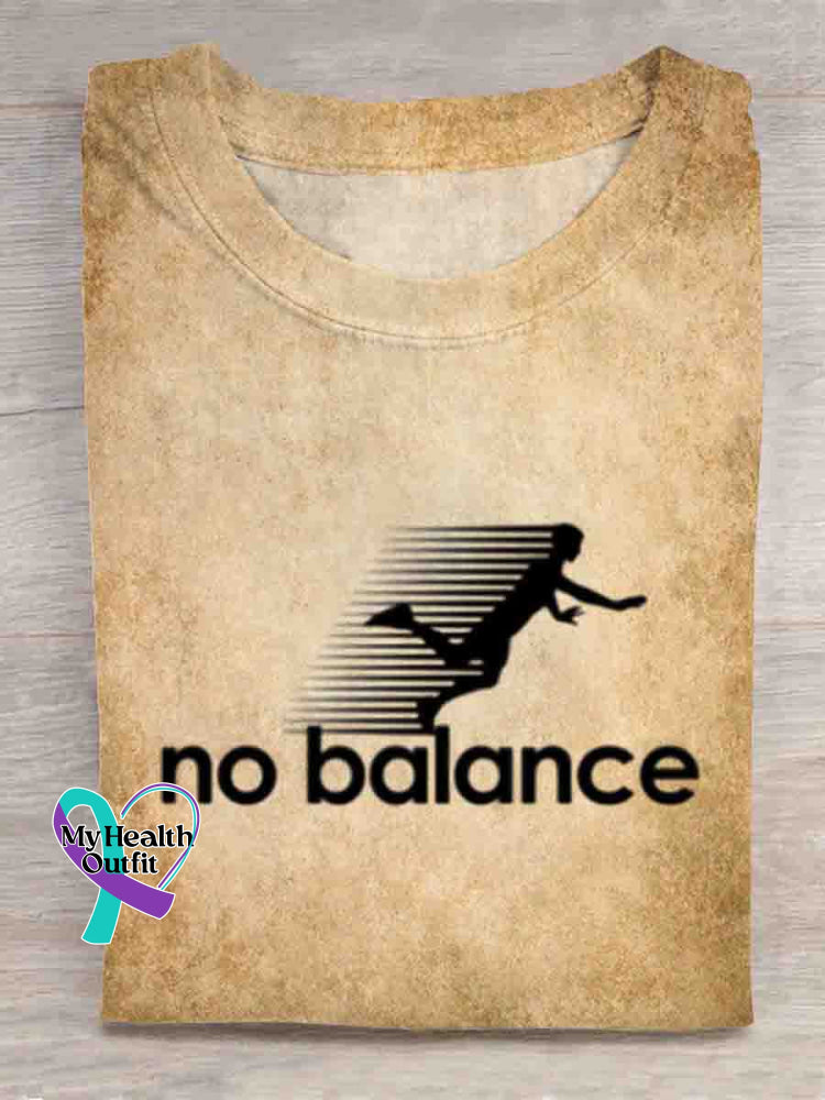 No Ballance Funny Art Print T-shirt Khaki / S