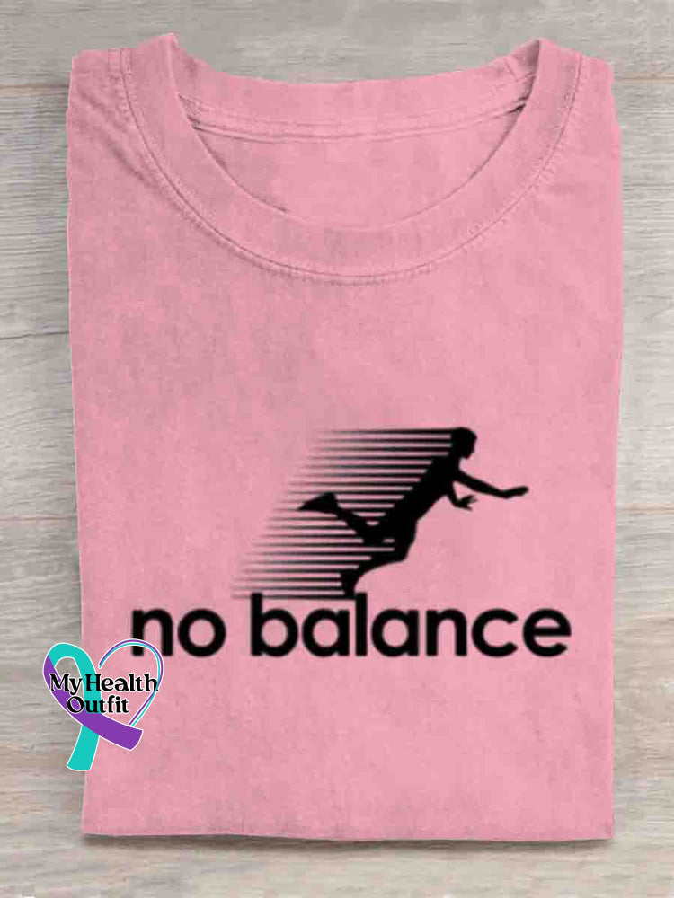 No Ballance Funny Art Print T-shirt Pink / S