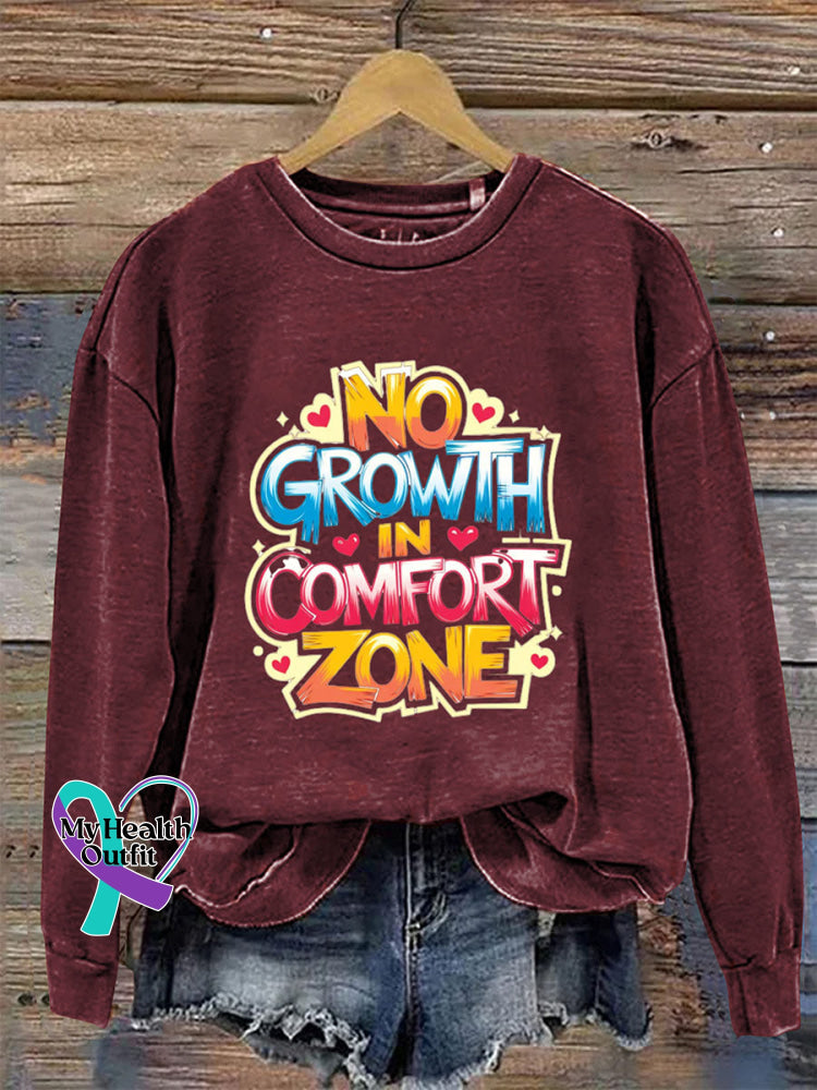 No Growth Comfort Zone Crew Neck Long Sleeve Sweatshirt Claret / S
