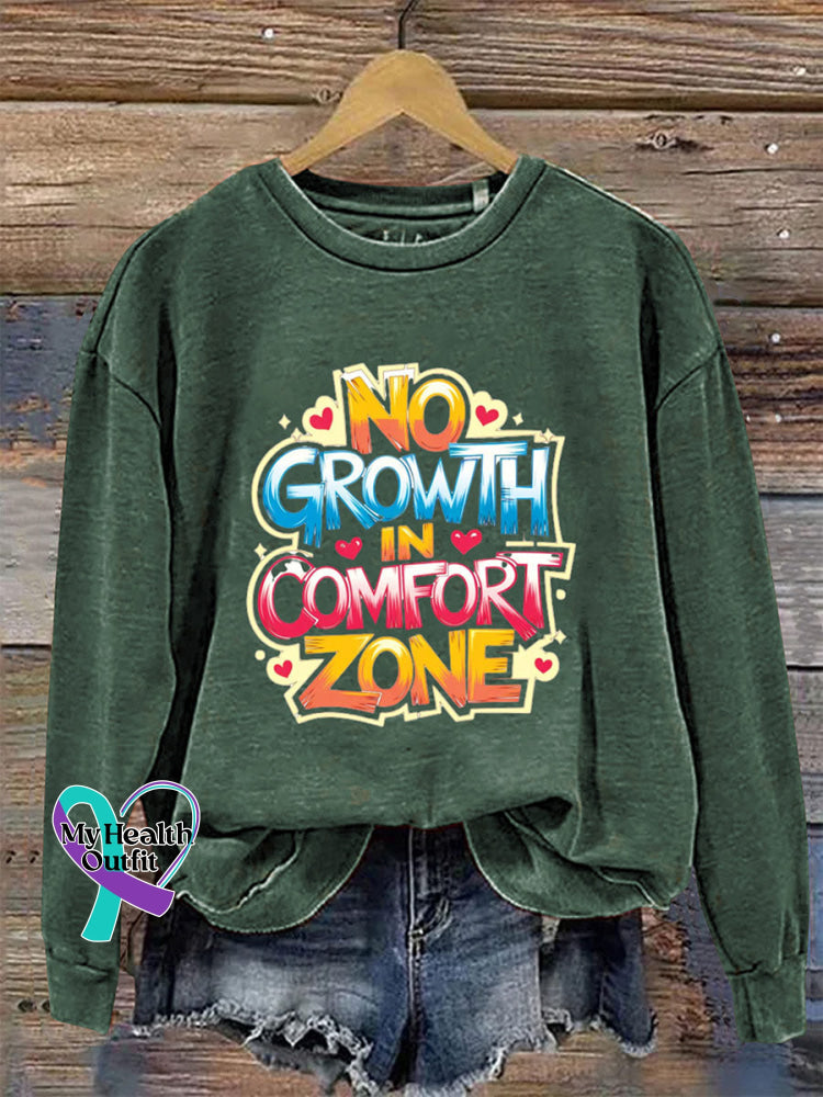 No Growth Comfort Zone Crew Neck Long Sleeve Sweatshirt Green / S