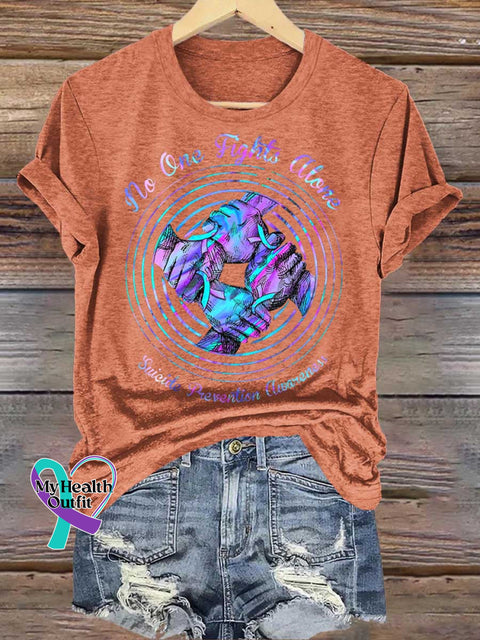 No One Fights Alone SUICIDE PREVENTION AWARENESS T-shirt Orange / S