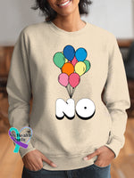 No Vintage Art Print Casual Sweatshirt Apricot / S